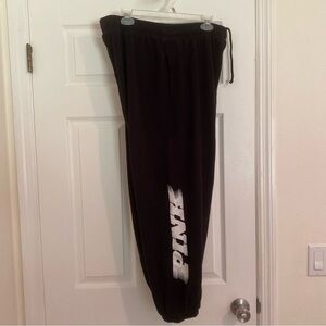 PINK Victoria's Secret Black Jogger Pants Size XL